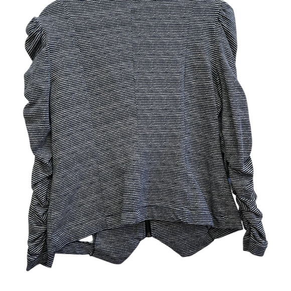 John Paul Richard Studded Puff Sleeve Moto Jacket – Blue & White Knit-S - Picture 3 of 6